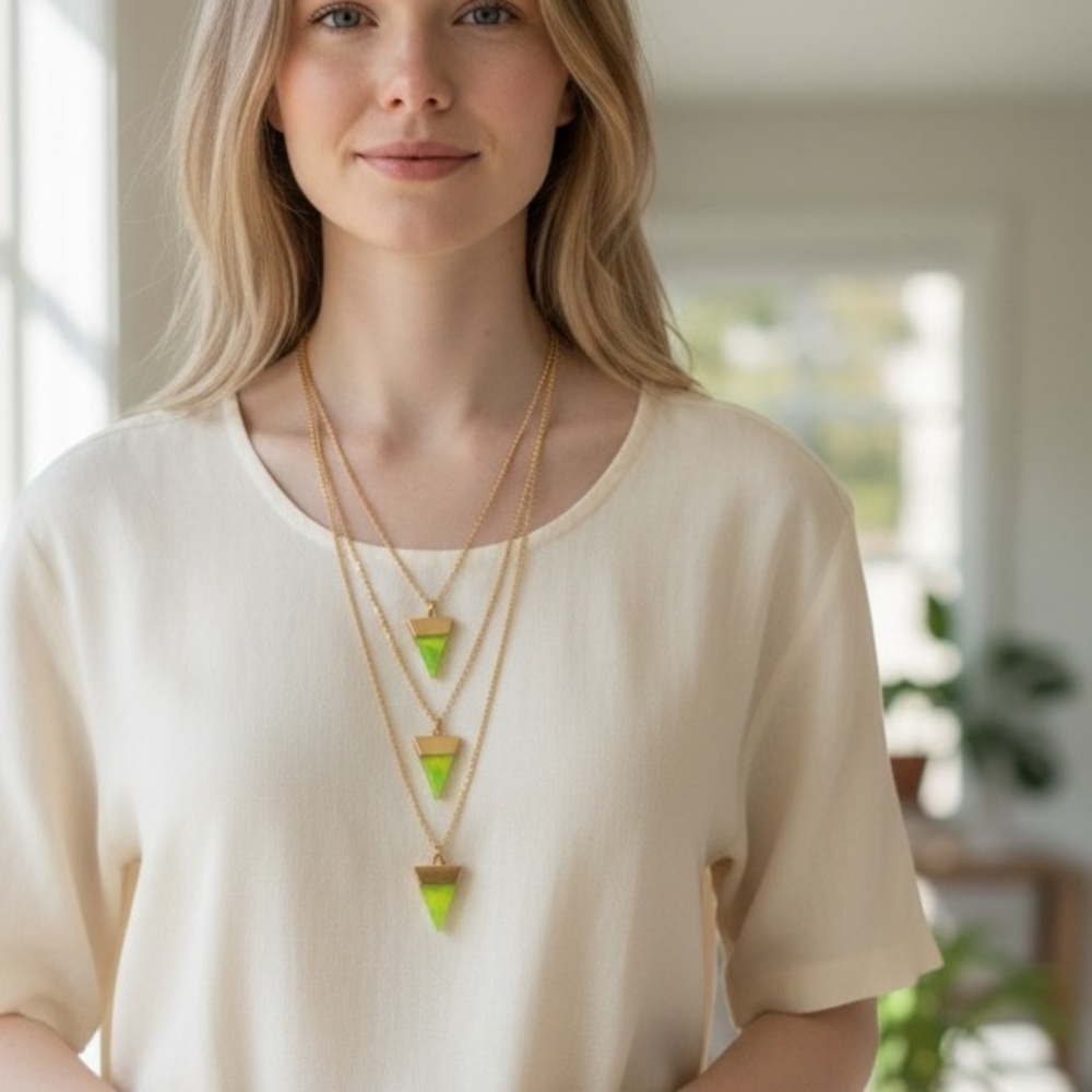 Layered natural stone necklace